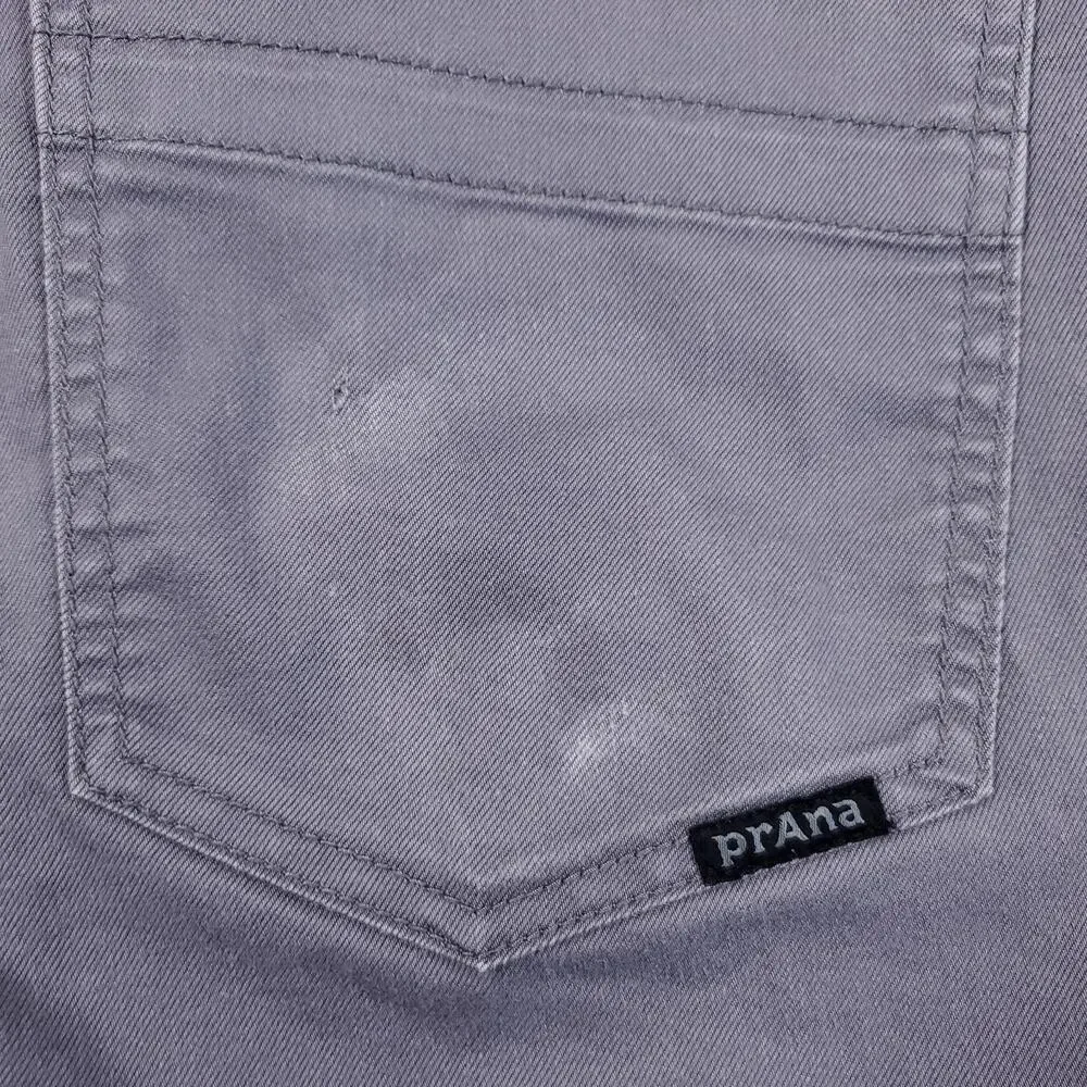 prAna Bridger Slim Fit Straight Leg Jeans Men 34x34 Gray Stretch Gorpcore Outdoo